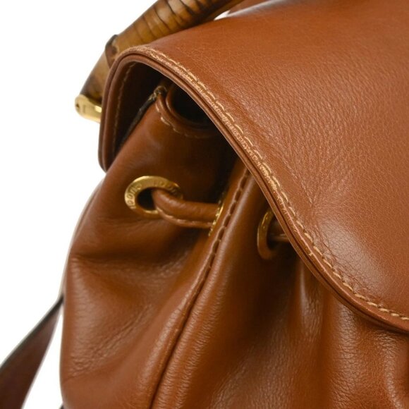 Gucci Brown Leather Bamboo Backpack main image 9